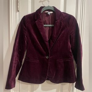 Old Navy Purple Maroon Velvet blazer XS petite